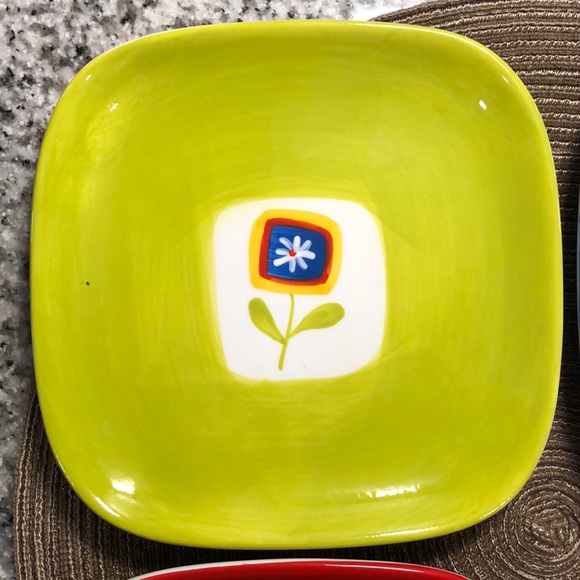 OmniWare Square Serving Plates - Set of Four 7” - Picture 2 of 6